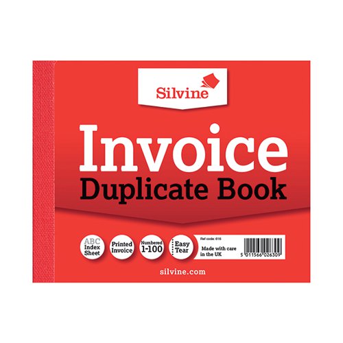 SILVINE DUPLICATE INVOICE BOOK 102X127MM (12 PACK) 616