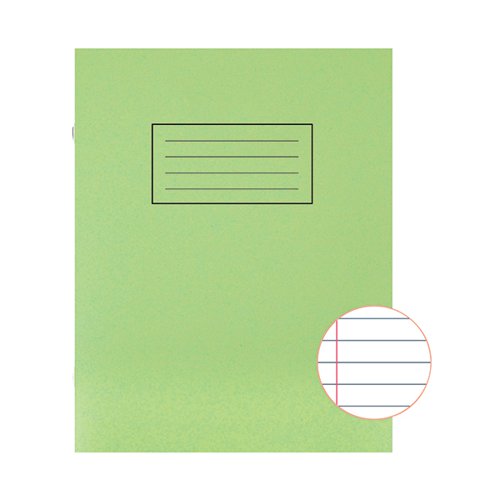 SILVINE EXERCISE BOOK RULED 229X178MM GREEN (PACK OF 10) EX1