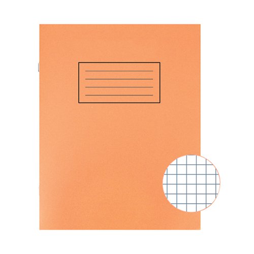 SILVINE EXERCISE BOOK 5MM SQUARES 229X178MM ORANGE (PACK OF