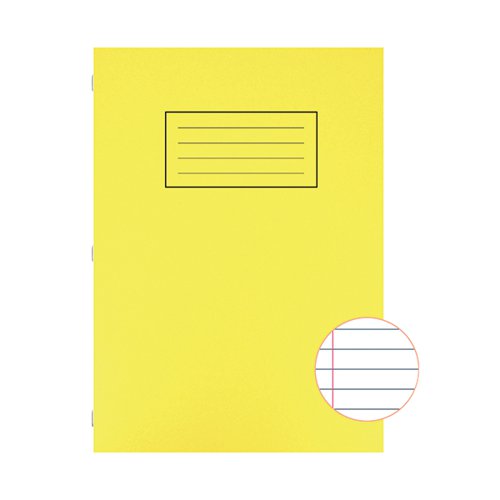 SILVINE EXERCISE BOOK RULED WITH MARGIN A4 YELLOW (PACK OF 1