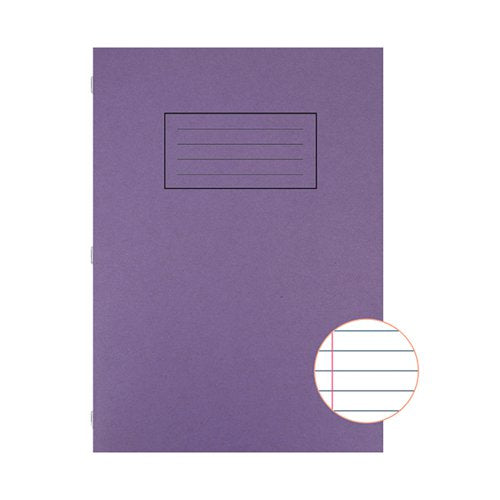 SILVINE EXERCISE BOOK A4 RULED WITH MARGIN PURPLE (10 PACK)