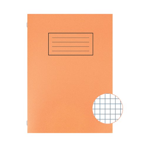 SILVINE EXERCISE BOOK 5MM SQUARES A4 ORANGE (PACK OF 10) EX1