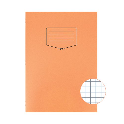 SILVINE TOUGH SHELL EXERCISE BOOK SQUARES A4 ORANGE (PACK OF