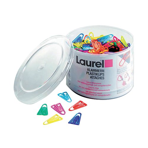 PLASTIC PAPERCLIPS 35MM ASSORTED (PACK OF 200) 126130399