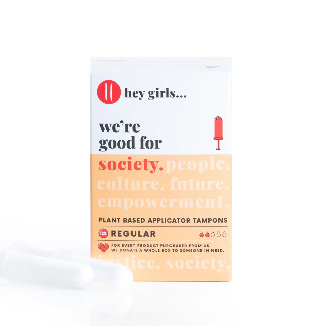 HEY GIRLS REGULAR APPLICATOR TAMPONS (Pack Of 12)