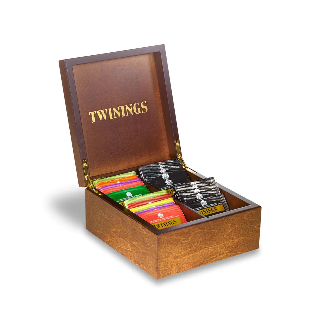 TWININGS 4 COMPARTMENT WOODEN TEA DISPLAY BOX