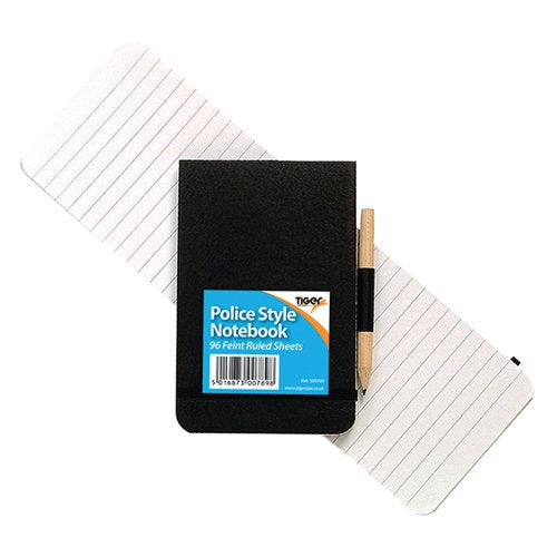 TIGER POLICE STYLE NOTEBOOK INCLUDING PENCIL (12 PACK) 30078
