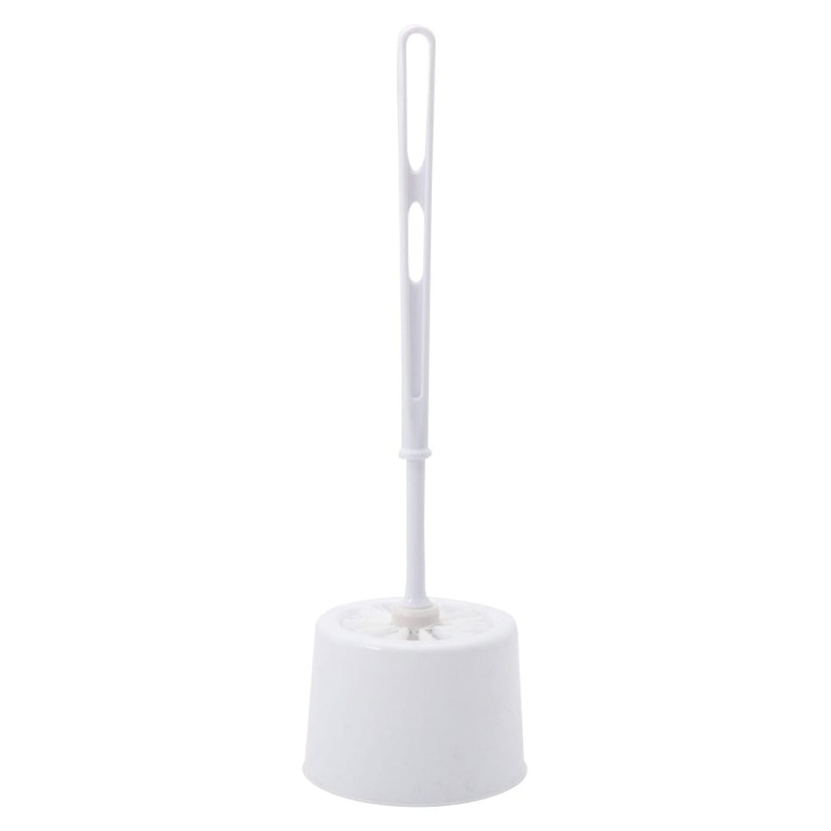 PLASTIC TOILET BRUSH & HOLDER WHITE