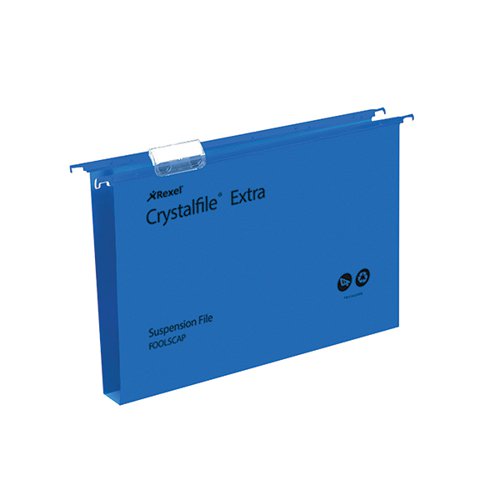 REXEL CRYSTALFILE EXTRA 30MM SUSPENSION FILE BLUE (PACK OF 2