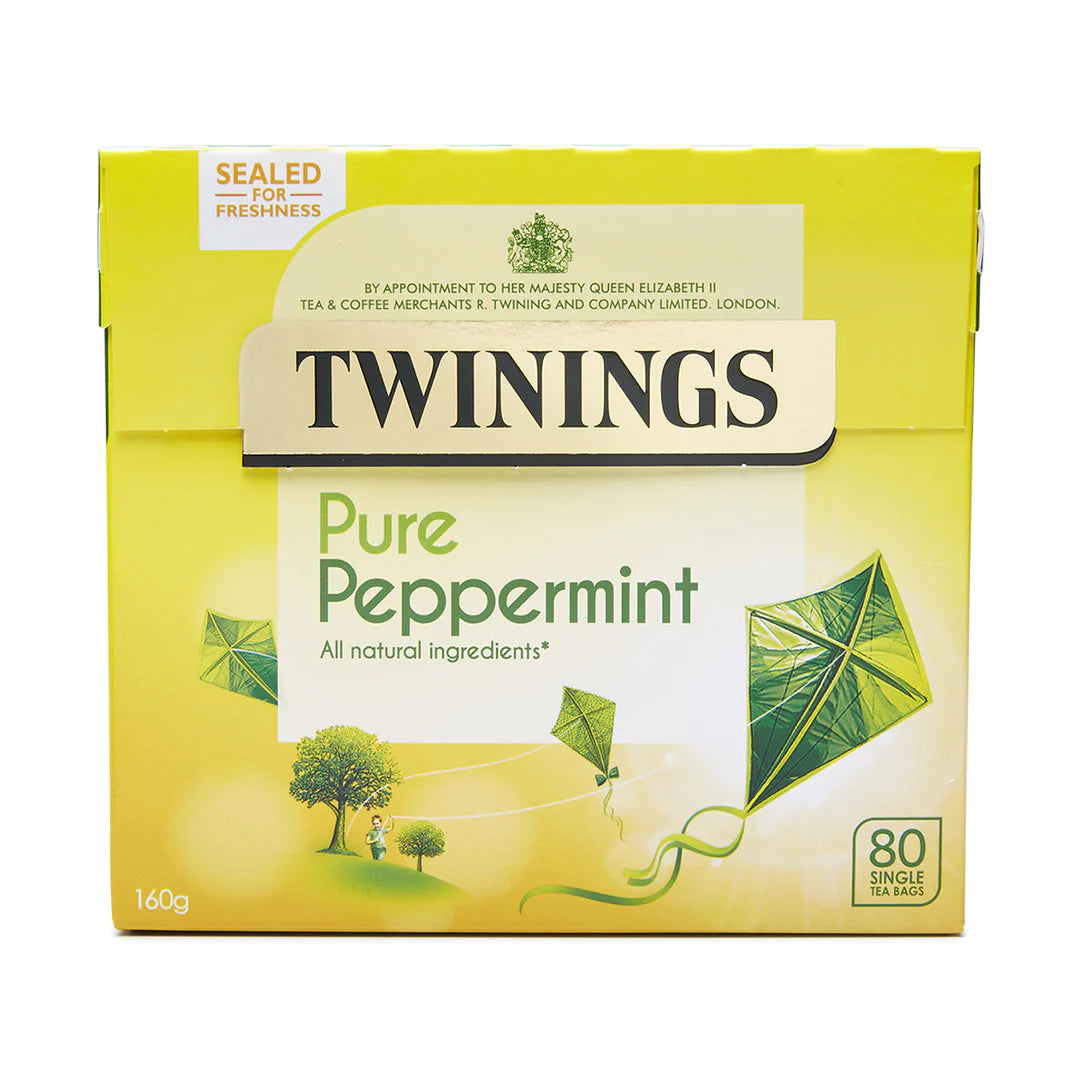 TWININGS PURE PEPPERMINT LOOSE TEA BAGS (80 bags) x 4