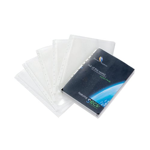 STEWART SUPERIOR EXPAND CAT PUNCHED POCKETS CLEAR (10 PACK)