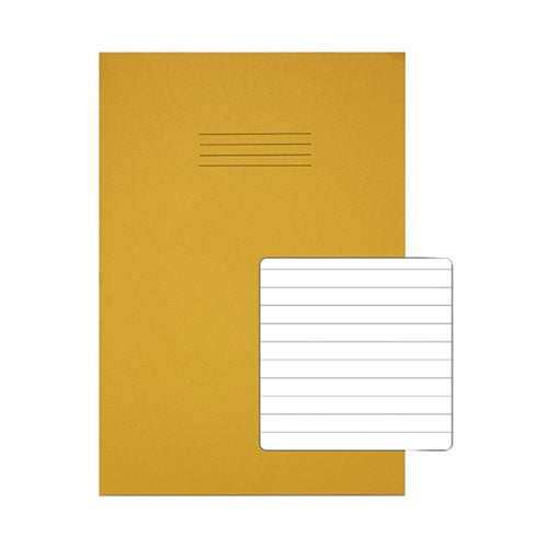 RHINO EXERCISE BOOK A4+ 8MM RULED 80P YELLOW (PACK OF 50) VC