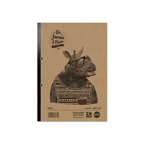 RHINO RECYCLED REFILL PAD 320 PAGES 8MM RULED WITH MARGIN A4