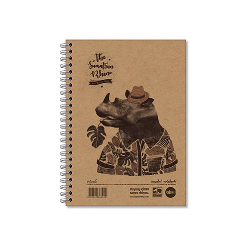 RHINO RECYCLED WIREBOUND NOTEBOOK 160 PAGES 8MM RULED A5 (PA