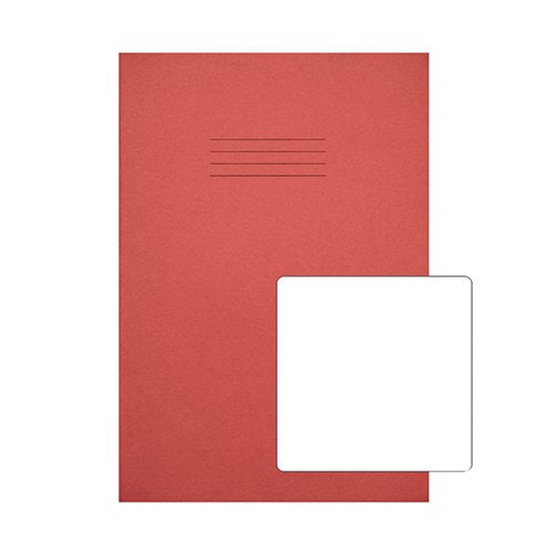 RHINO EXERCISE BOOK A4+ PLAIN 80 PAGES RED (PACK OF 50) VC50