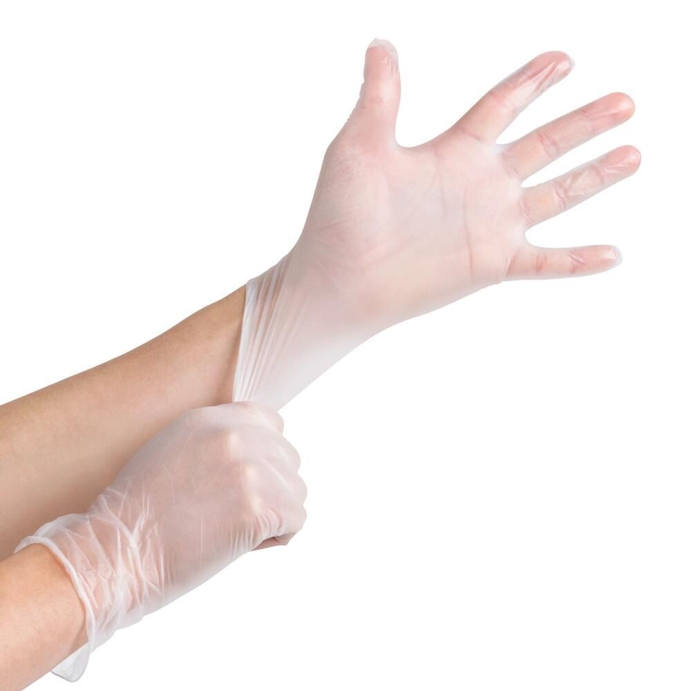 DISPOSABLE VINYL GLOVES POWDER FREE MEDIUM x 100