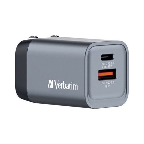 VERBATIM GNC-35 GAN 35W 2 PORT CHARGER 32200