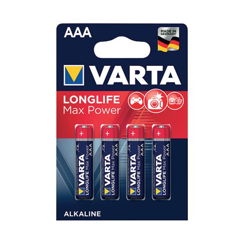 VARTA LONGLIFE MAX POWER AAA BATTERY (PACK OF 4) 04703101404