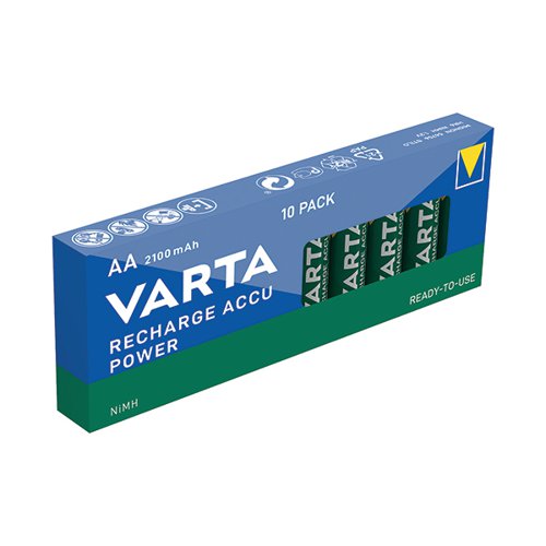 VARTA RECHARGEABLE BATTERIES AA 2100MAH (PACK OF 10) 5670610