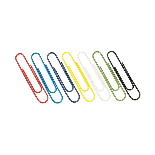 PAPERCLIPS COLOURED 32MM 10 X 100 (PACK OF 1000) 30601