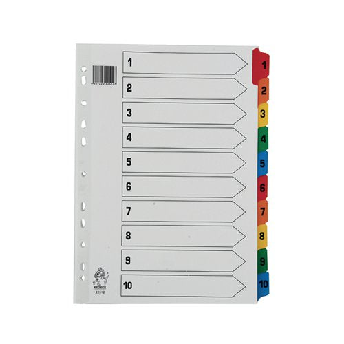 ASSORTED A4 1-10 MYLAR INDEX WX01519