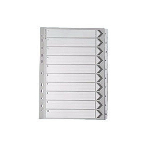 A4 WHITE 1-10 MYLAR INDEX MYLAR REINFORCED TABS/HOLES WX1052