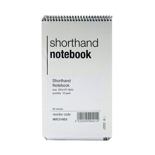 SPIRAL SHORTHAND NOTEPAD 80 LEAF (PACK OF 10) WX31003