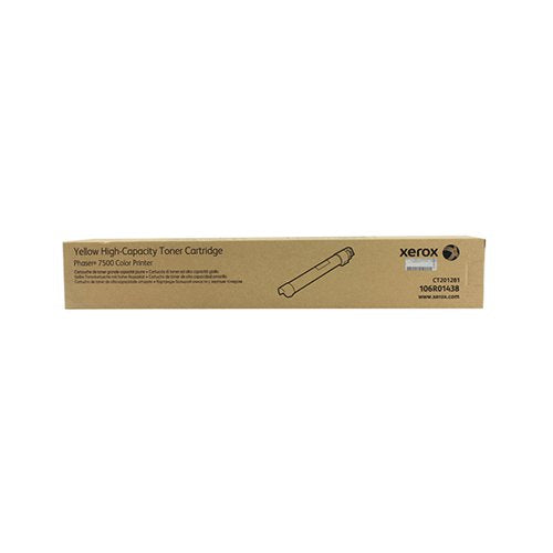 XEROX PHASER 7500 TONER CARTRIDGE HIGH YIELD YELLOW 106R0143