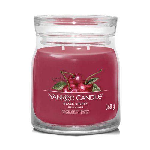 YANKEE CANDLE SIGNATURE MEDIUM JAR 368G BLACK CHERRY (PACK OF 4) 1701391E